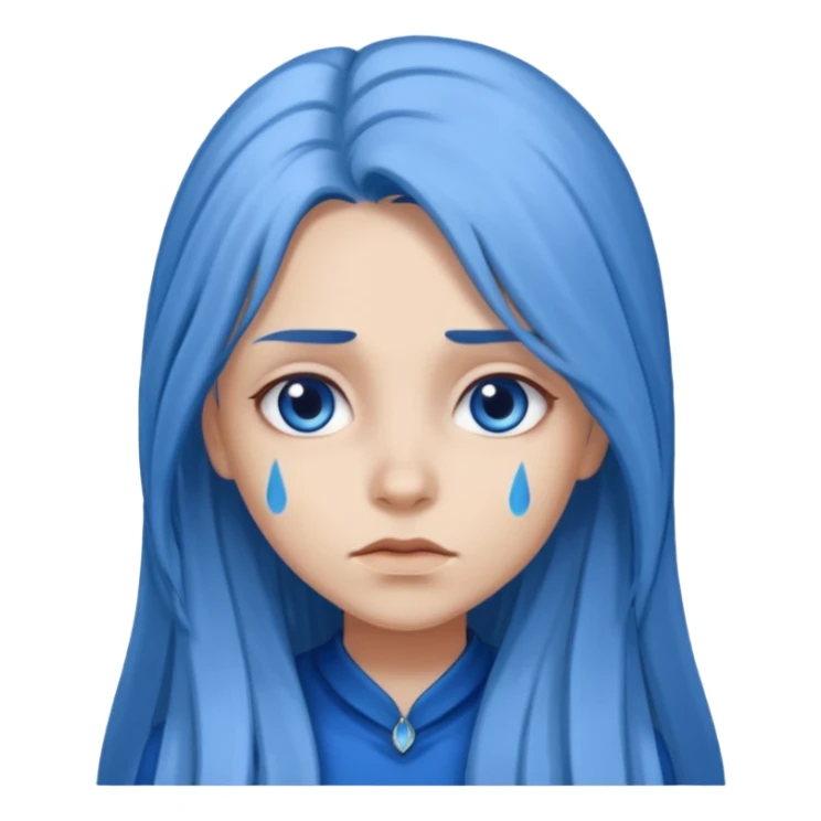 blue long hair killing looks in gray girl sticker