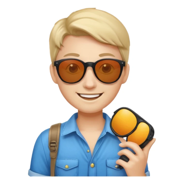 fotographer with summer clothes and sun glasses sticker