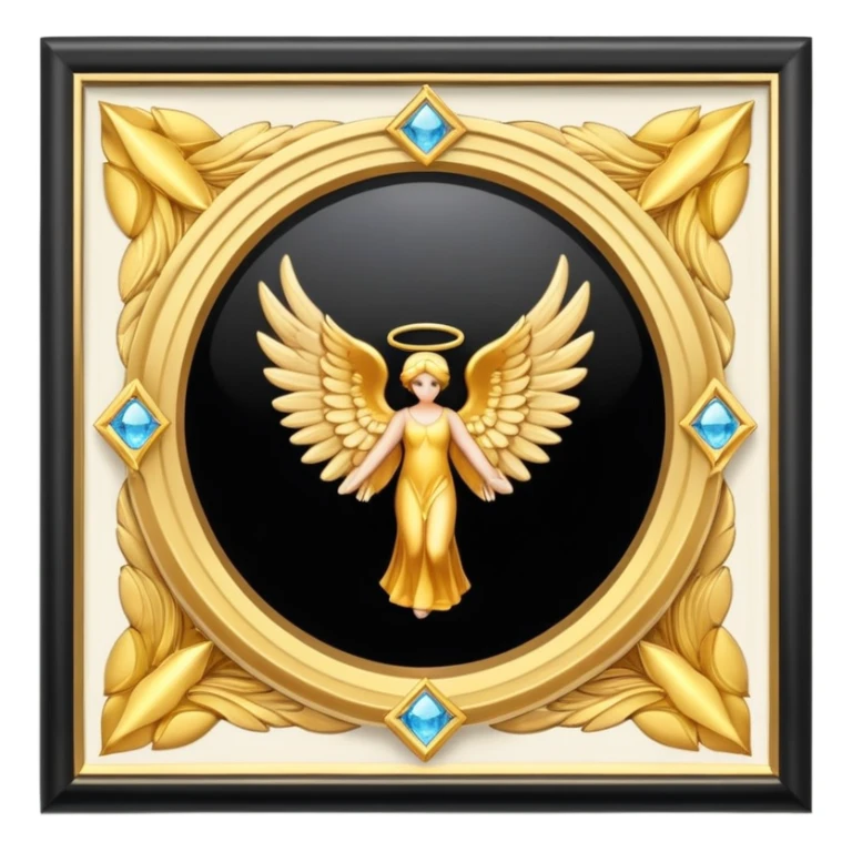 Topaz stone award-in-frame-decorated-with-golden-angel--wings sticker