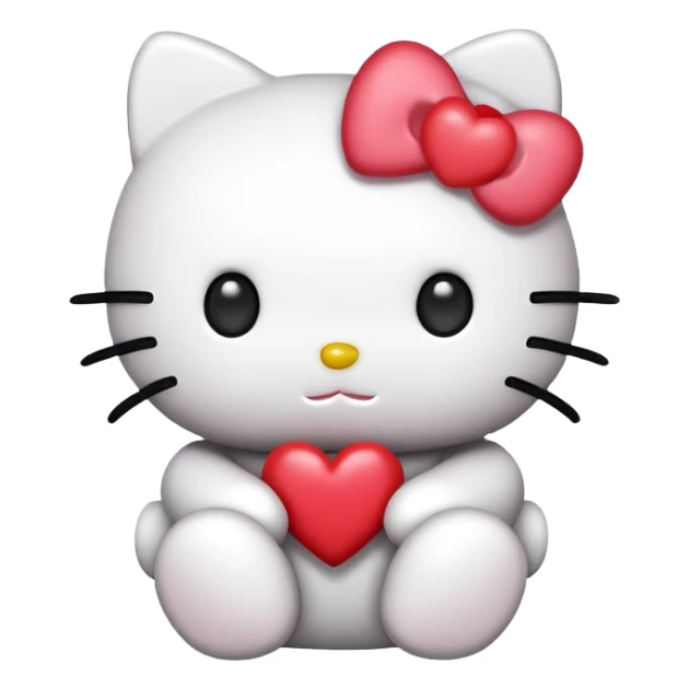 Hello kitty but with heart eyes and no mouth sticker