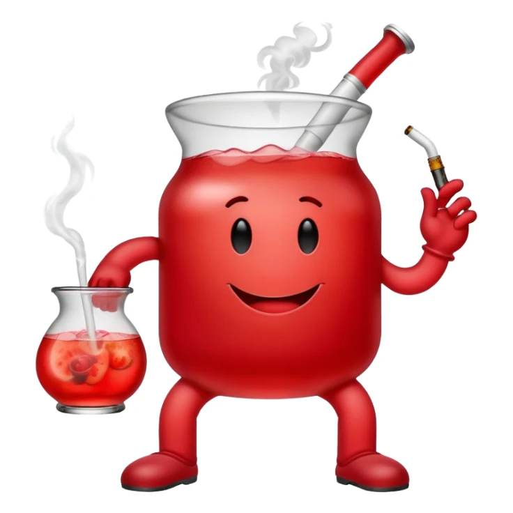 Kool-Aid man with legs smoking a bong sticker
