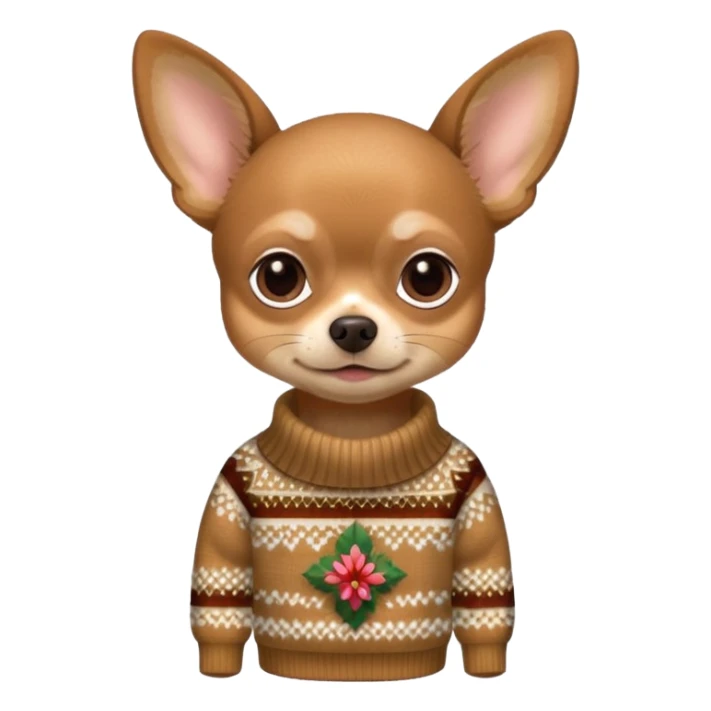
 deer-head chihuahua sitting wearing a sweater sticker