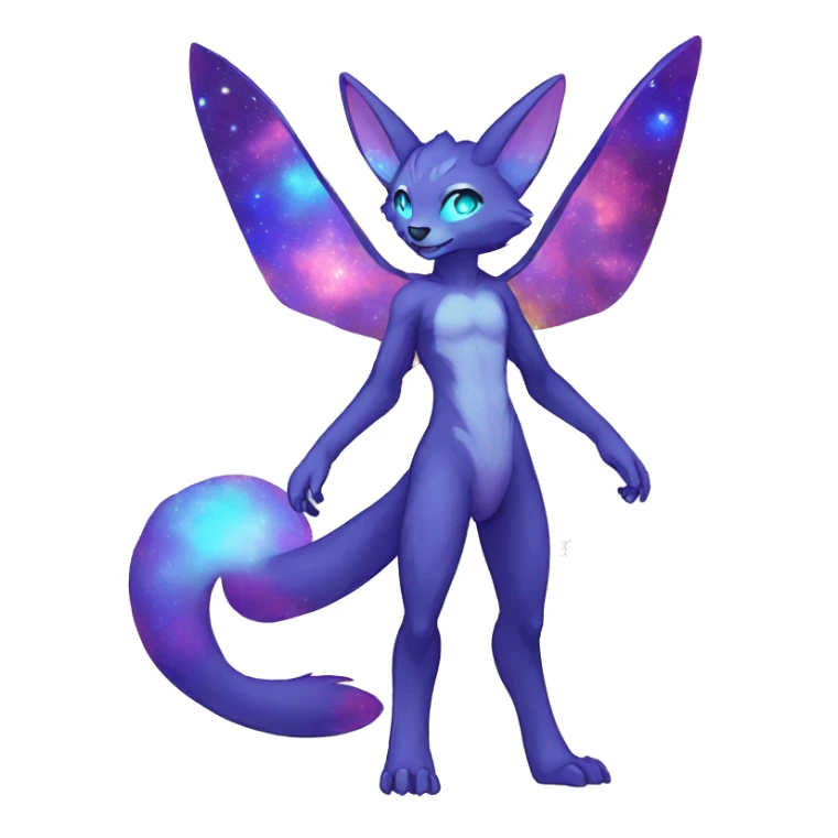 Shiny Colorful Anthro Sona Fakemon Nebula Full Body sticker