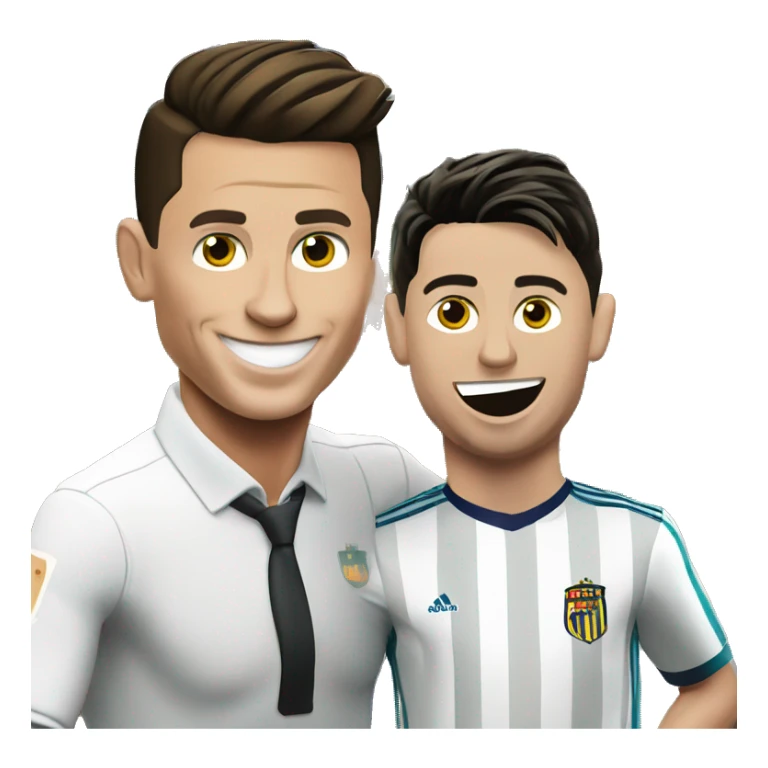 cristiano Ronaldo bailando con leonel Messi sticker