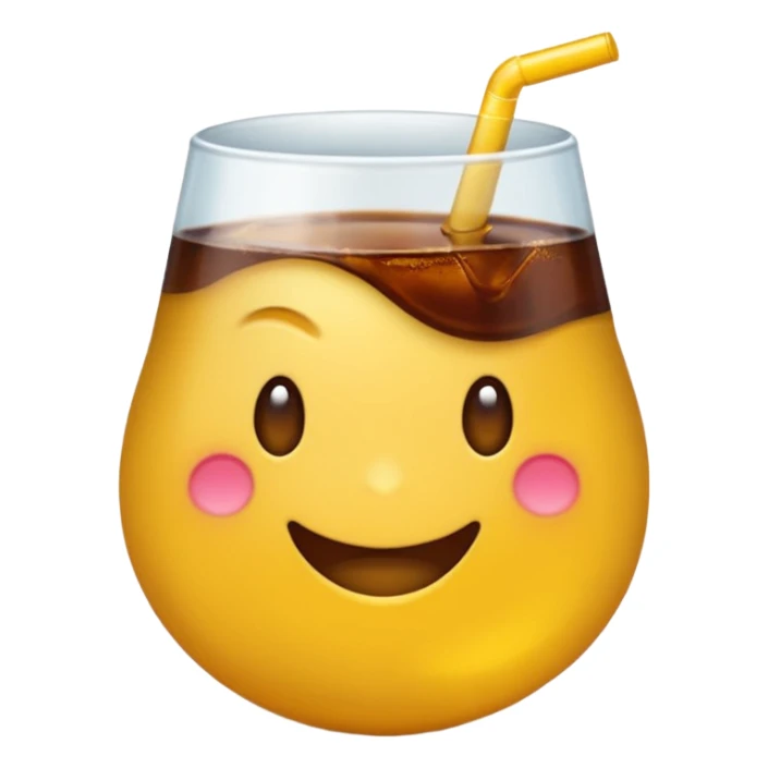 Um emoji dos amarelos mesmo com cara apaixonada, com cola despejada na cara sticker