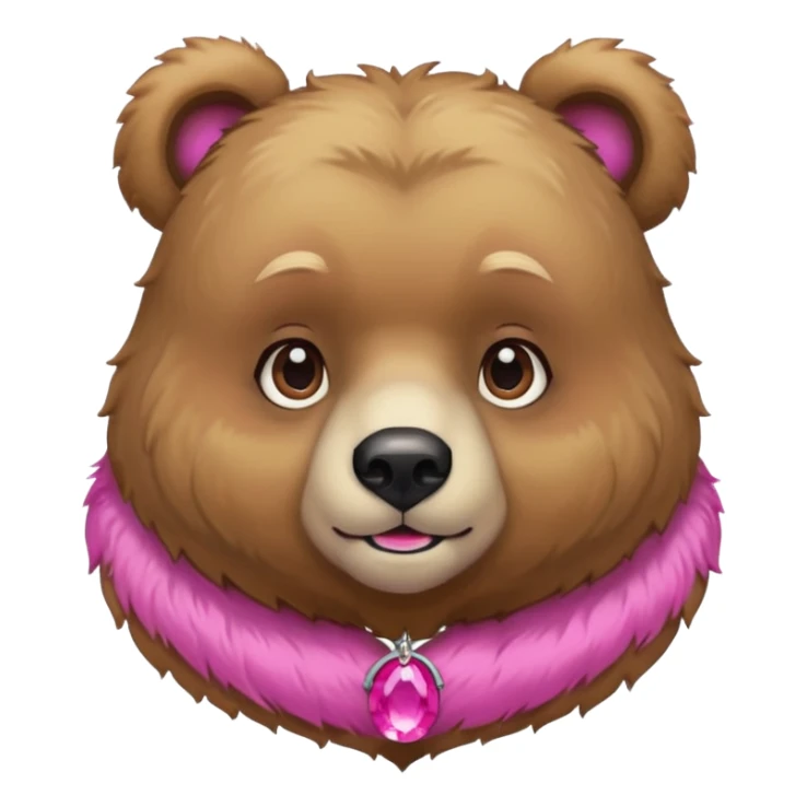 bear with pink necklace and earings sticker