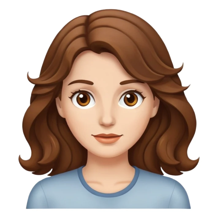 Ela tem que ser branca do cabelo ondulado castanho e grande com o olho castanho  sticker