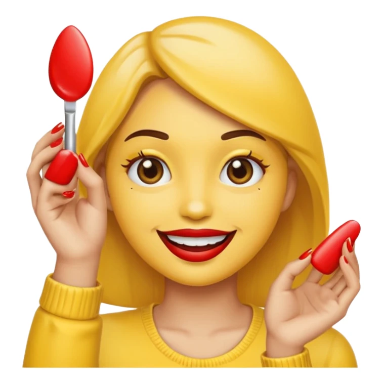 Sassy emoji nails 💅🏼+😉+👄 not realistic like a yellow emoji  sticker