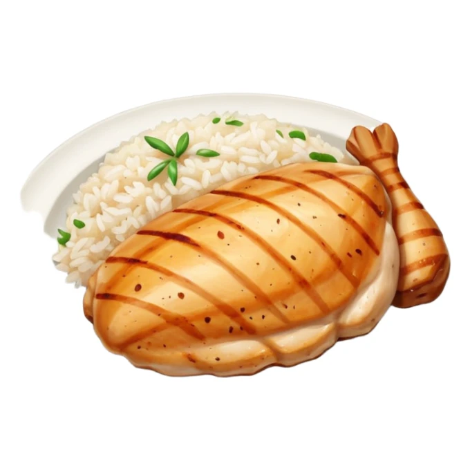 Chicken breast and rice in a plate sticker