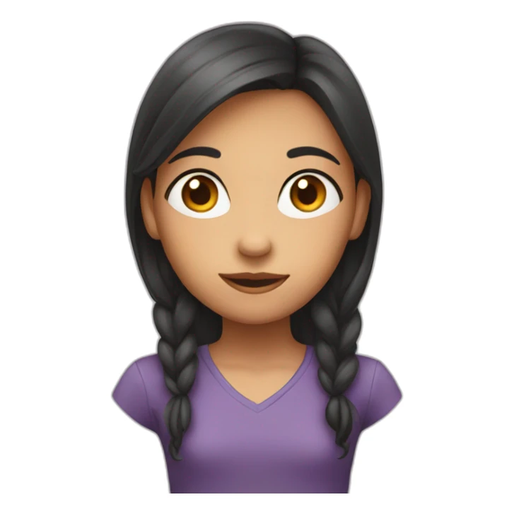 A girl who is looking up at the viewer sticker