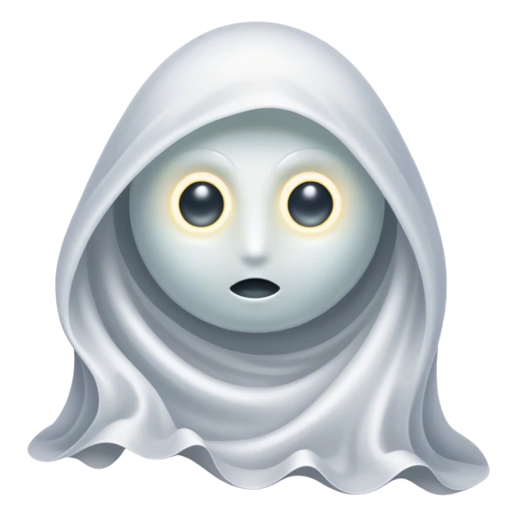 Regal and mysterious, with a flowing, sheet-like form draped in silvery-white hues, softly billowing as if caught in an unseen breeze, eye holes glowing with deep, thoughtful wisdom, simplified yet sophisticated, highly detailed, with a soft spectral radiance, high shine, exuding quiet authority, with a glowing outline that captures the essence of an ancient, noble spirit drifting through time! sticker