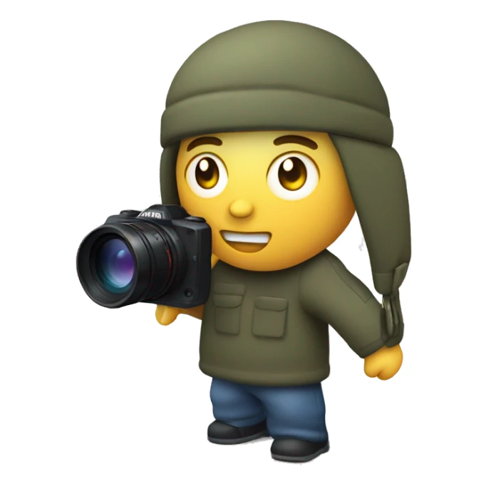  a 3D mimetic digital camera is facing the lens at a 0-degree angle sticker