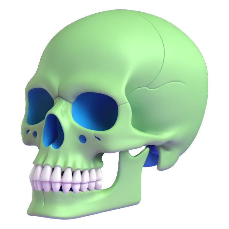 3D skull with Milwaukee Bucks colors (green, cream, blue) sticker