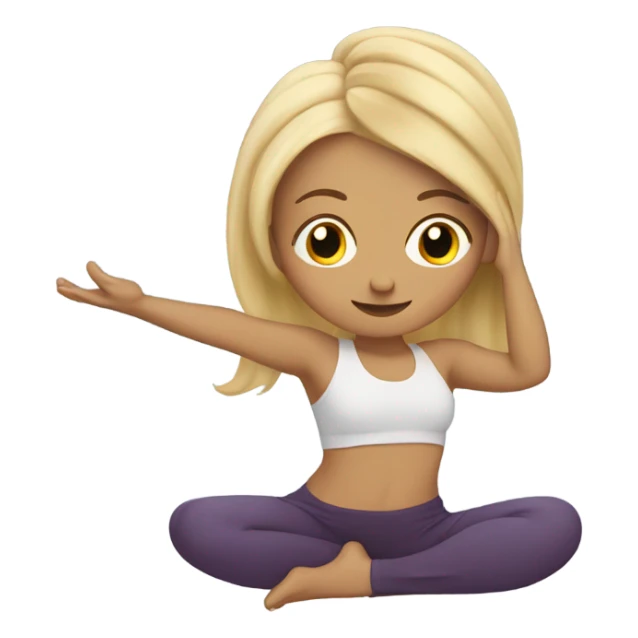 A girl with long blonde hair doing yoga sticker