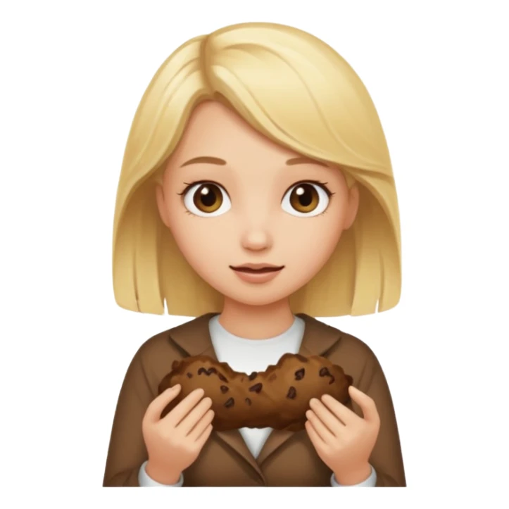 Blonde girl with poop in hand sticker