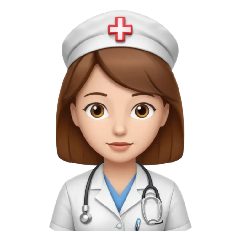 nurse with brown hair sticker