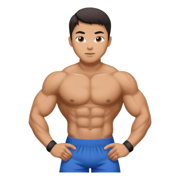 asian male fitness sticker