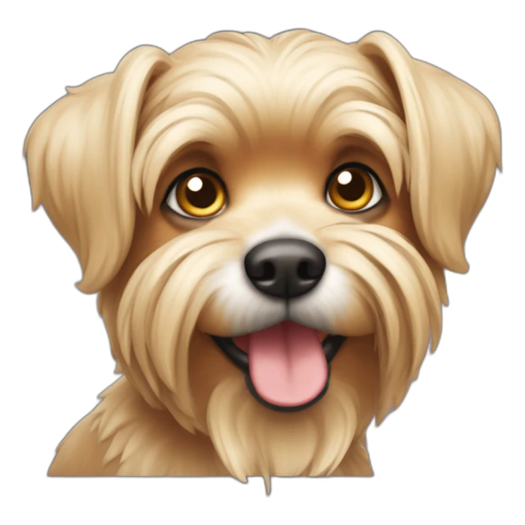 perro yorkshire canoso con orejas puntiagudas sticker