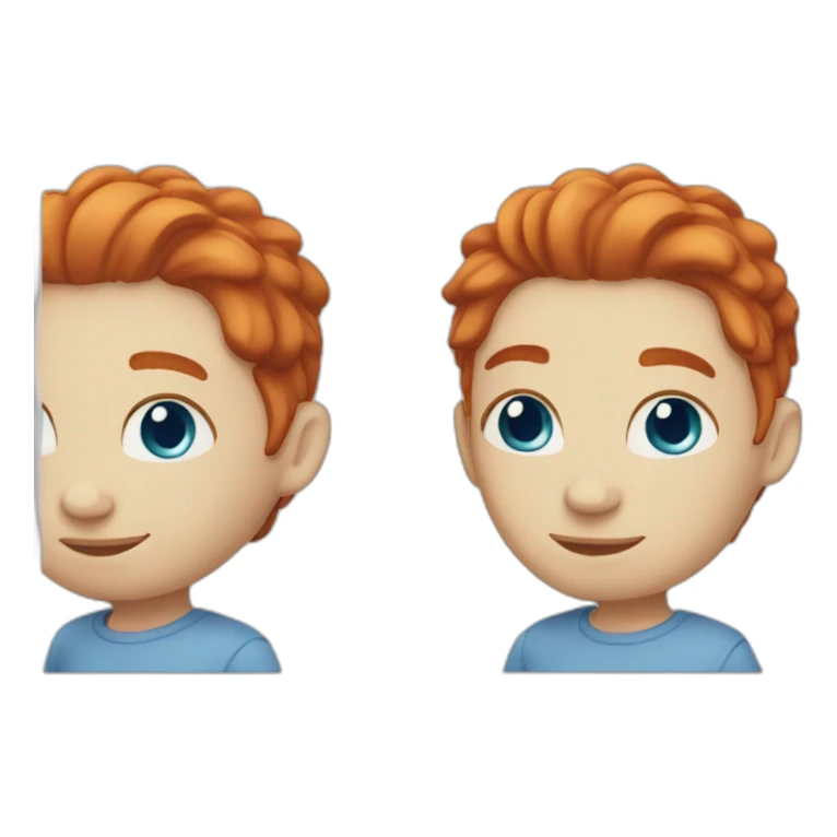 Red hair blue eyes white skin wink sticker