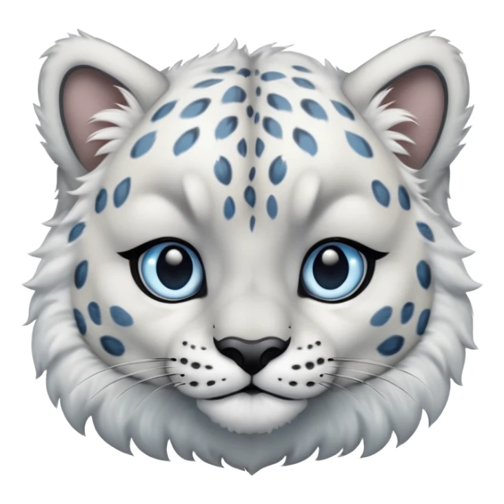 more Deformed cute Snow leopard-Eyes are long and blue sticker