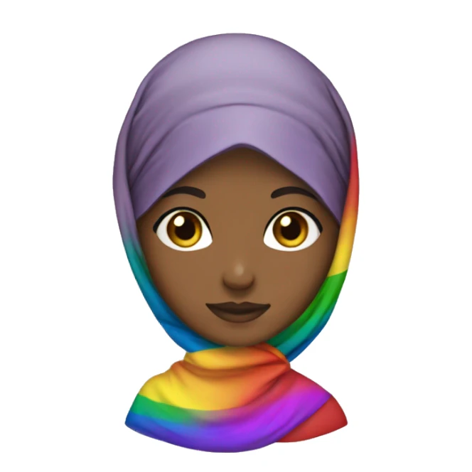 A hijabi whit a rainbow dress sticker