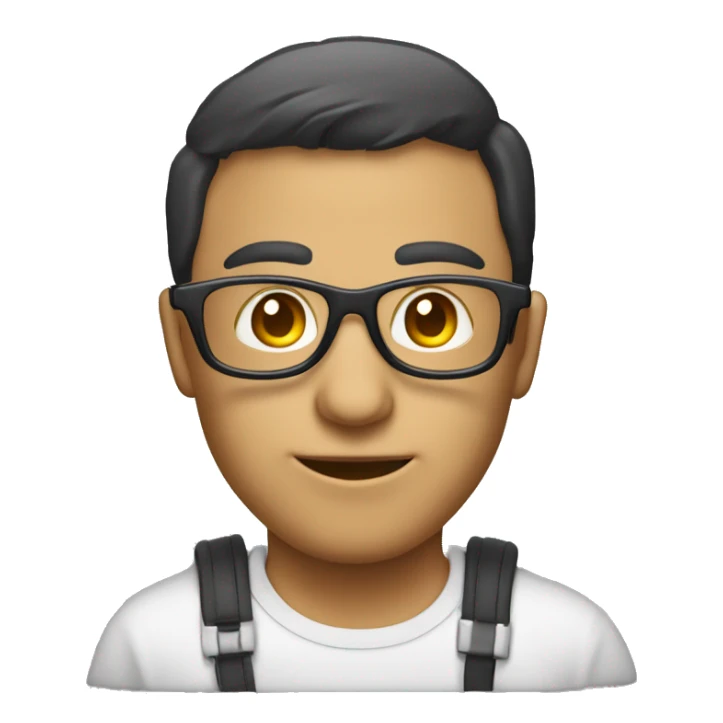 generer emoji jeune cadre avec des lunettes et un ordinateur sticker