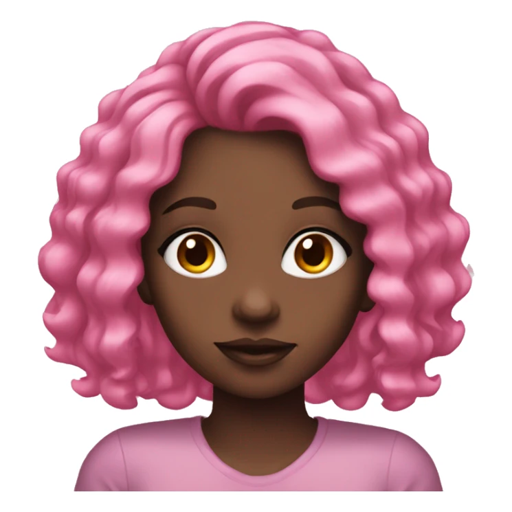 Black girl with pink hair and makeup  sticker