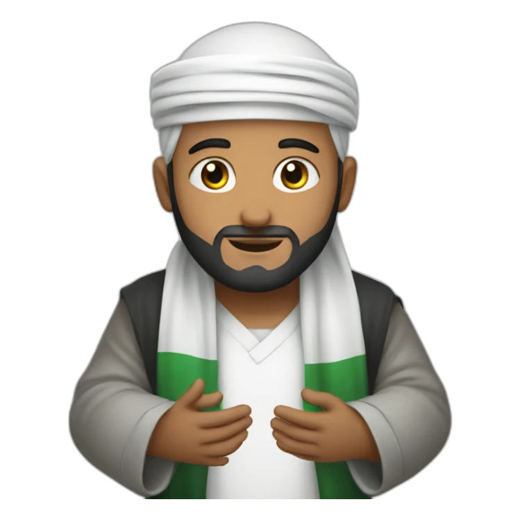 a muslim men doing the prayer for palestine sticker