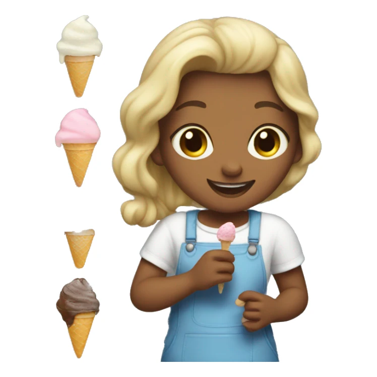 girl scooping ice cream  sticker