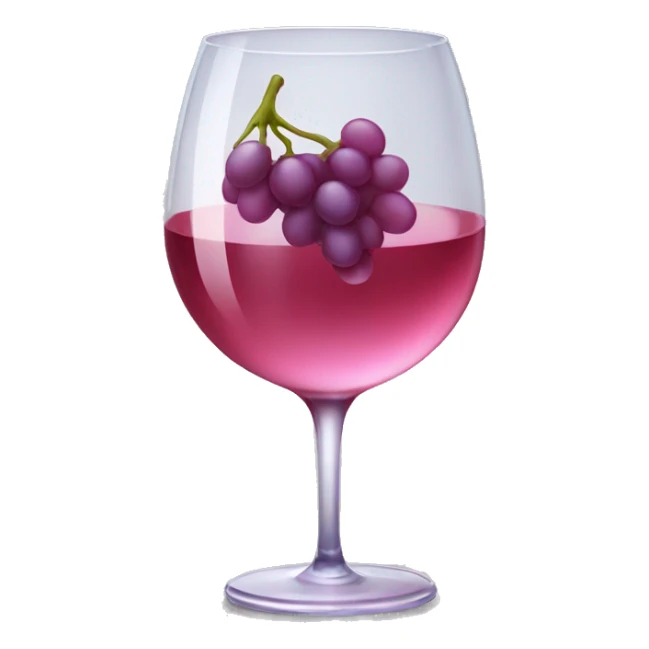 transparent wine glass filled with pink-red liquid with grapes  sticker