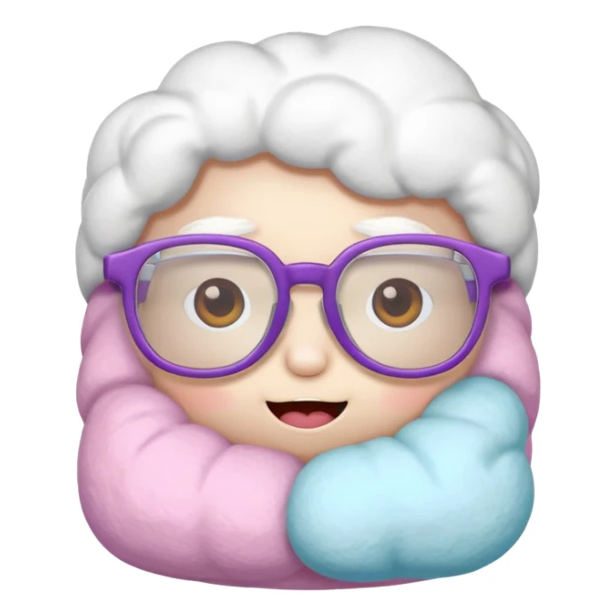 colorful marshmallow with glassess sticker