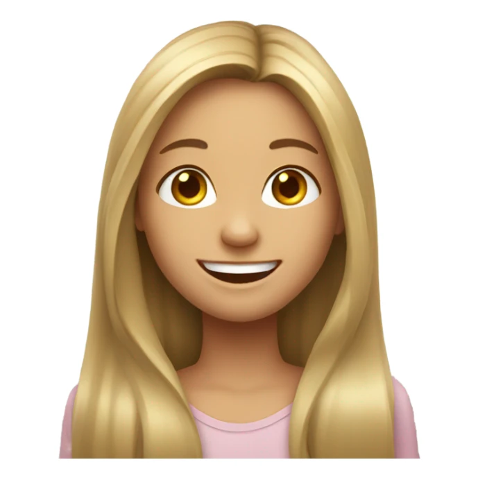 smiling girl with long hair sticker