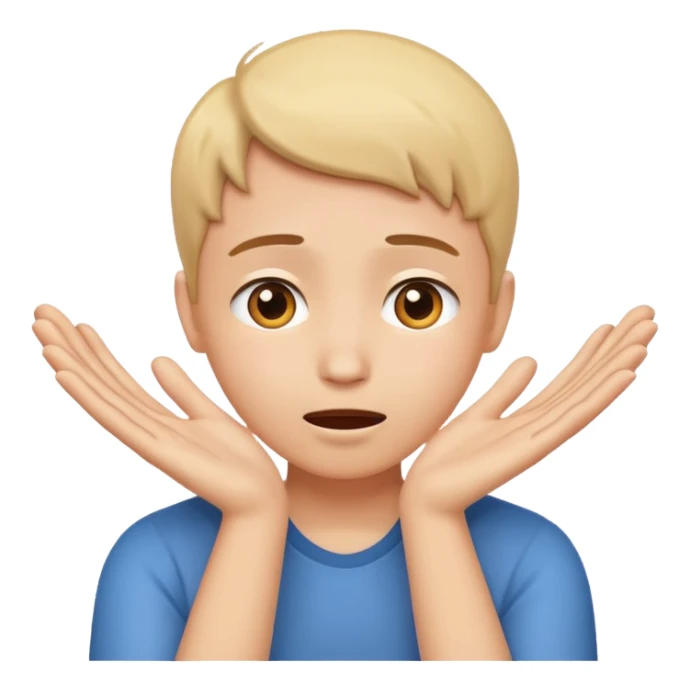 hugging face with hands outstretched, showing surprise and sadness sticker