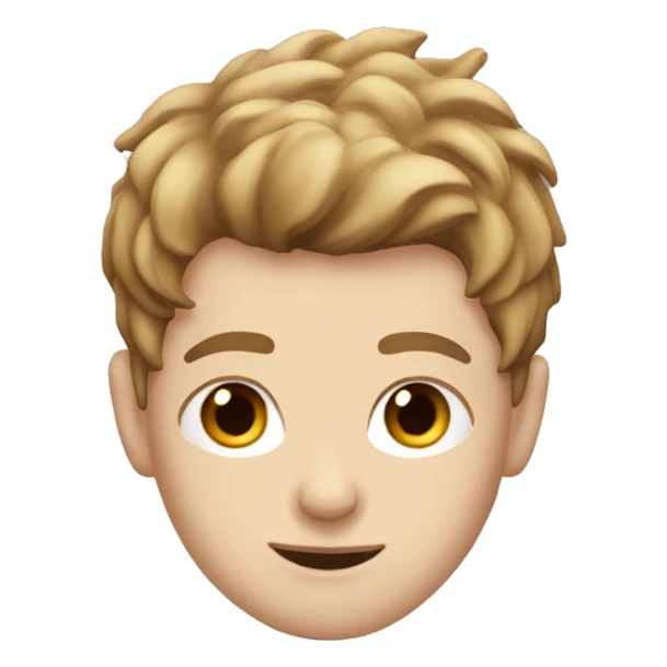 hapoy boy with bron hair and white skin  sticker