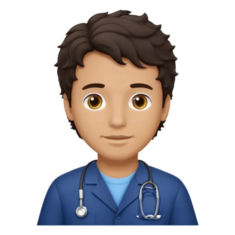 male dark brunette wavy hair navy scrub vet


 sticker