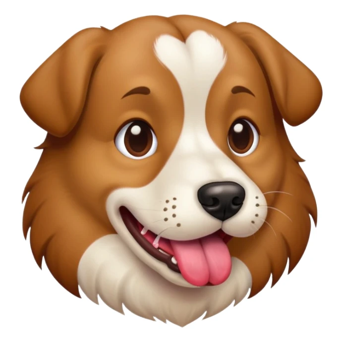 realistic dog showing tongue sticker
