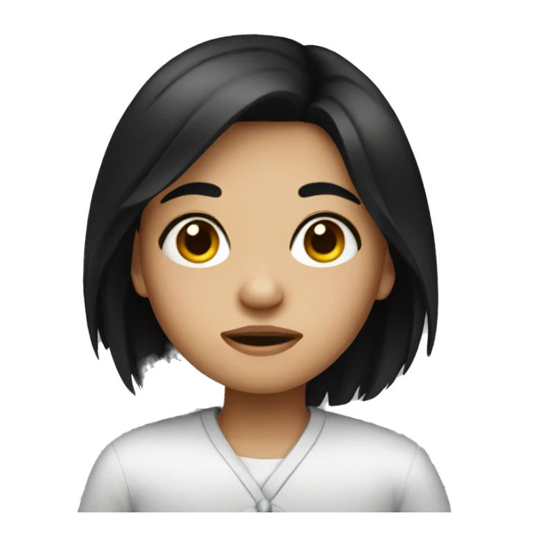 Sick girl with black hair sticker