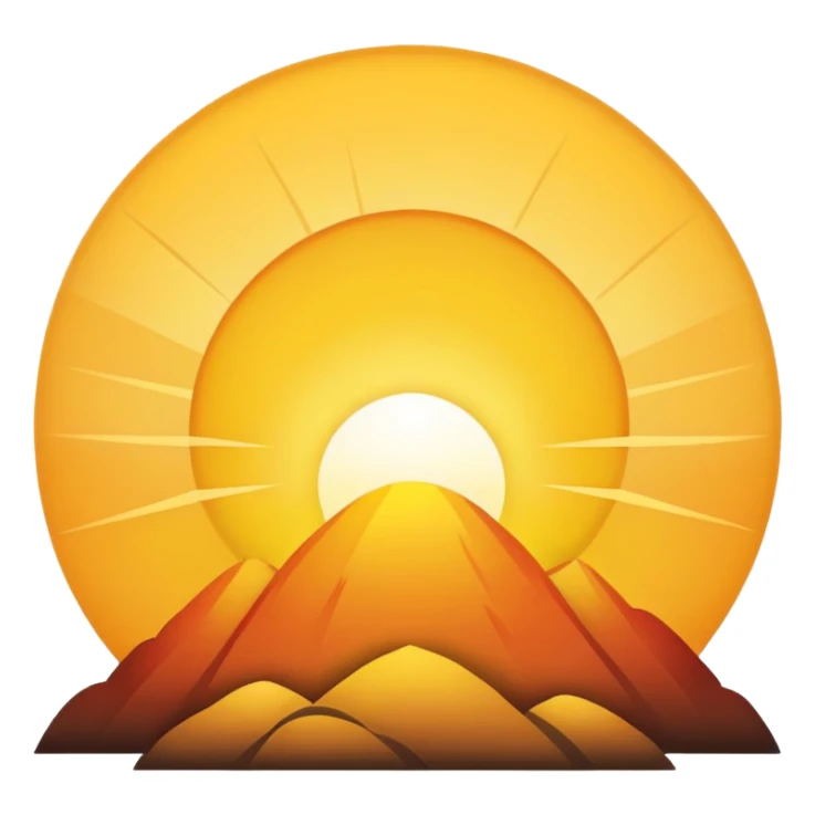 A rising sun peeking over the horizon sticker
