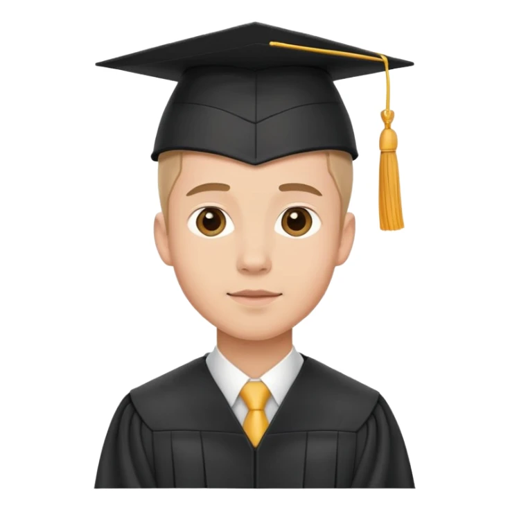 male student with graduation cap sticker