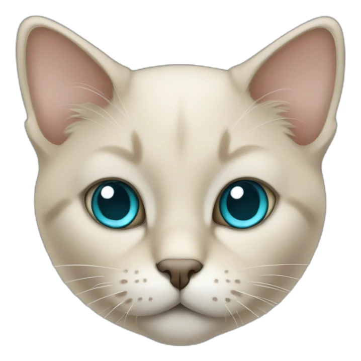 Light-beige-cat-with-gray-ears-and-trquoise-eyes sticker