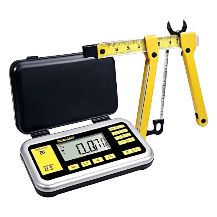 Skinfold caliper (plicometer)
Professional scale
Bioimpedance scale (BIA analyzer)
Stadiometer
Measuring tape
Anthropometric tape
Anthropometric calipers
Food scale
Body composition analyzer
Height rod
Flexible measuring ruler sticker