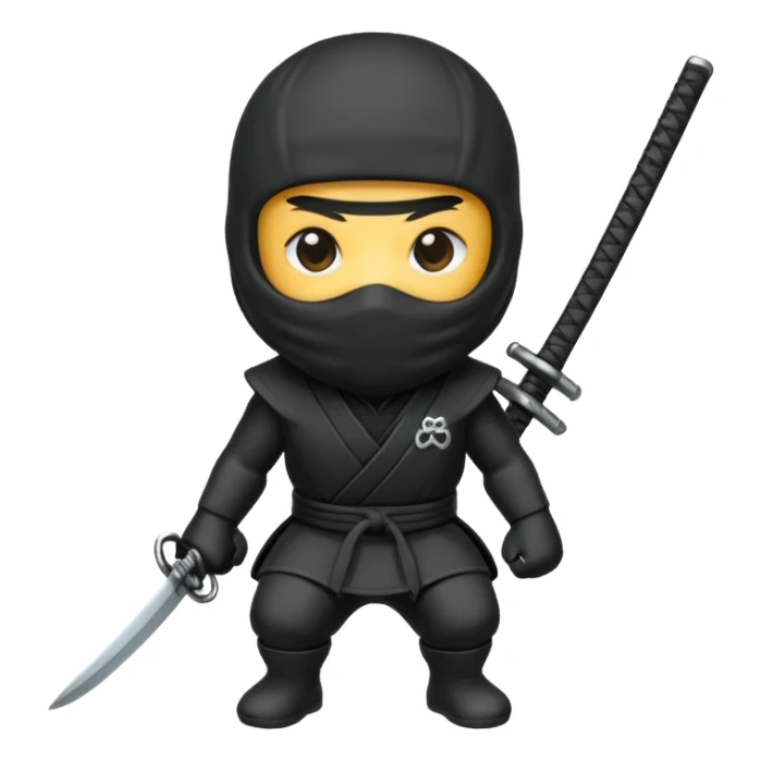 Black Ninja emoji with MB written on it sticker