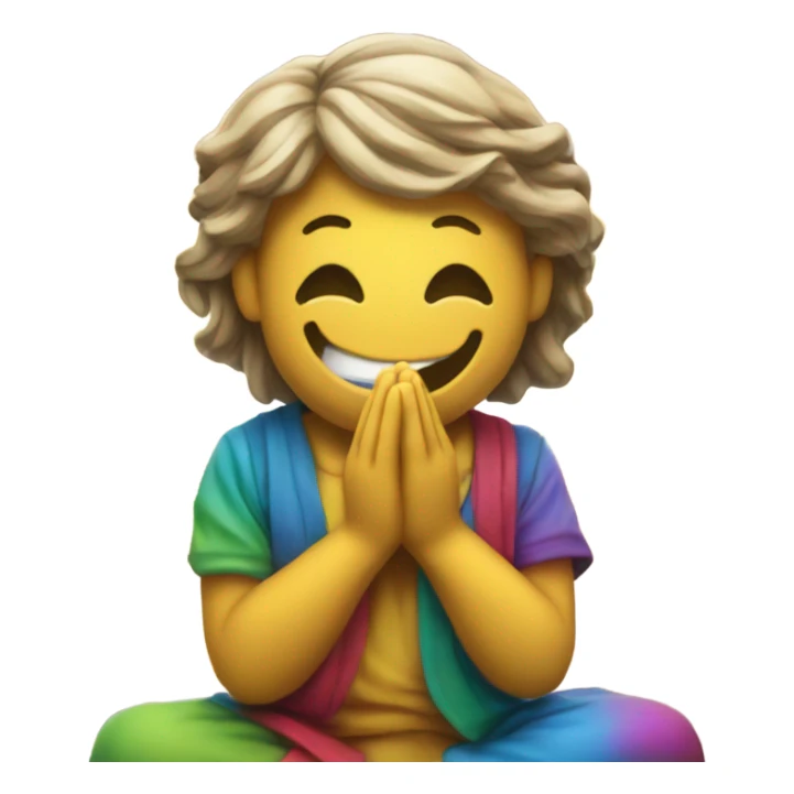 Praying to Logo”: A smiley with hands clasped in prayer, looking up at the marketplace logo, symbolizing hope for good sales. sticker