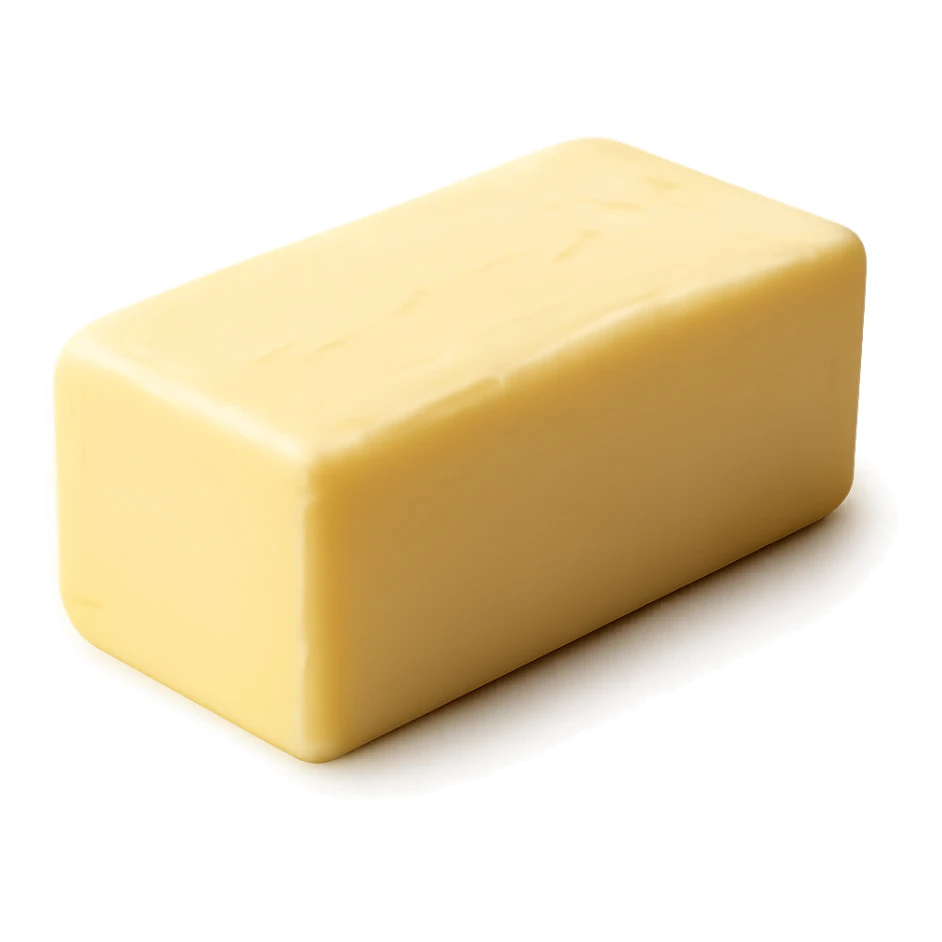 realistic stick of butter, soft lighting, no background sticker