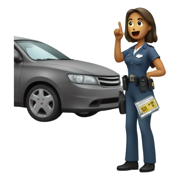 Woman fighting parking ticket sticker