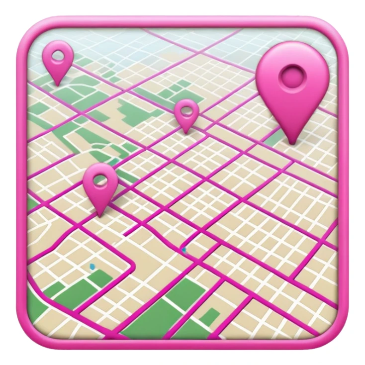 mix pink of a big gps map of the lines sticker