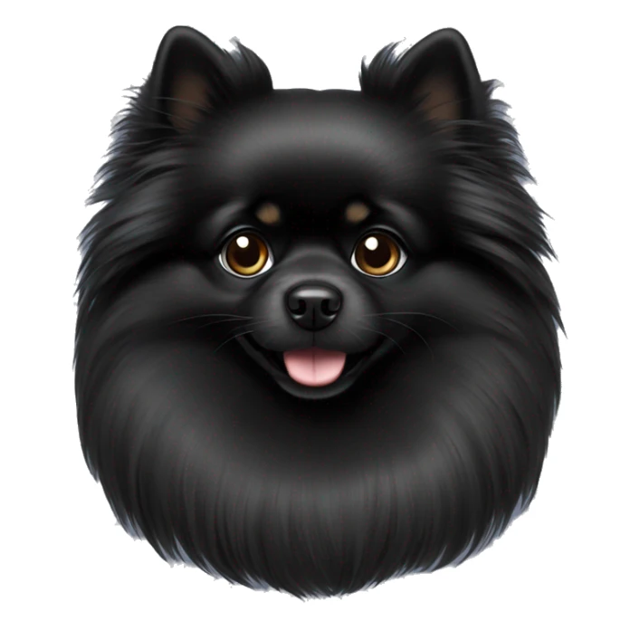 Black Pomeranian long hair sticker