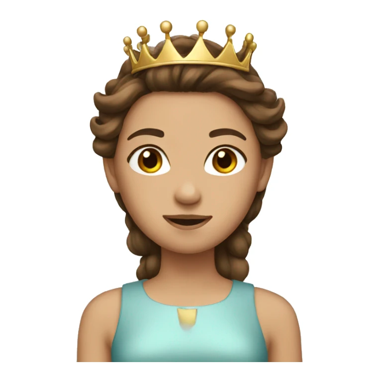 Girl with brown hair and a crown  sticker