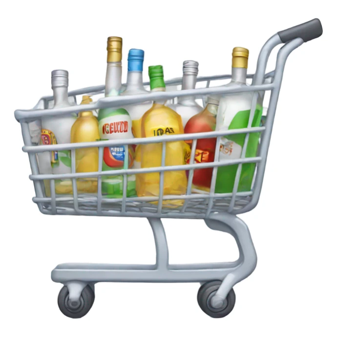 Shopping cart full of vodka sticker