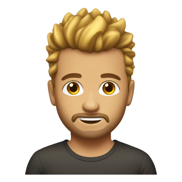 European, golden Mohawk hairstyle, beard stubble, boy, young man. sticker